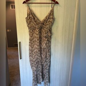 Bardot Brown and Black Midi Dress